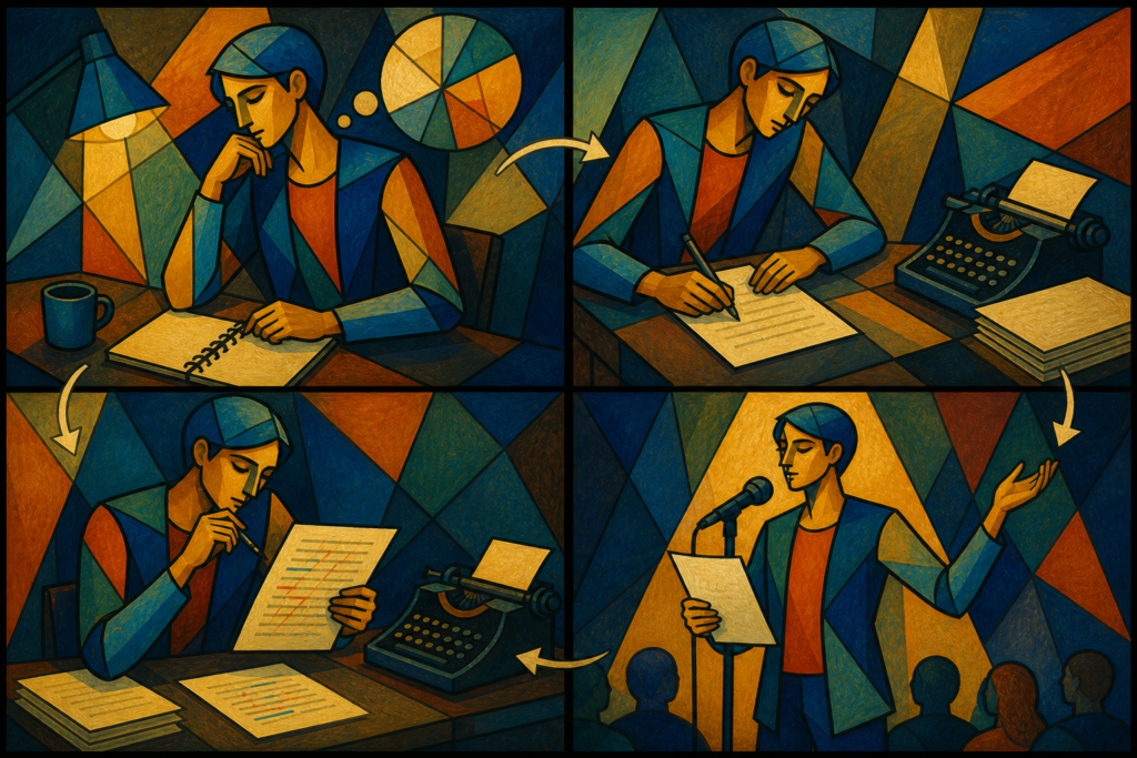 Colorful illustration representing creative writing