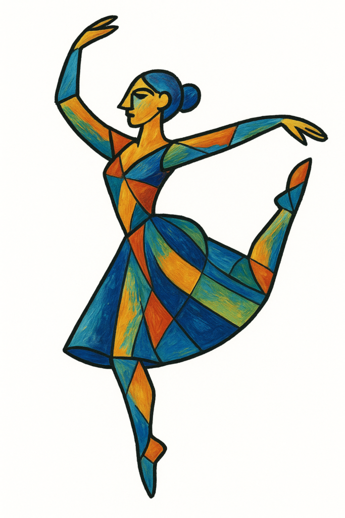 Colorful dancer illustration representing dance